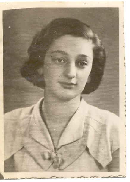 Author's mother, prewar. Sepia toned image.