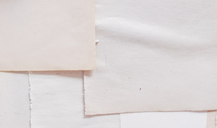 decorative, paper in cream and light pink.